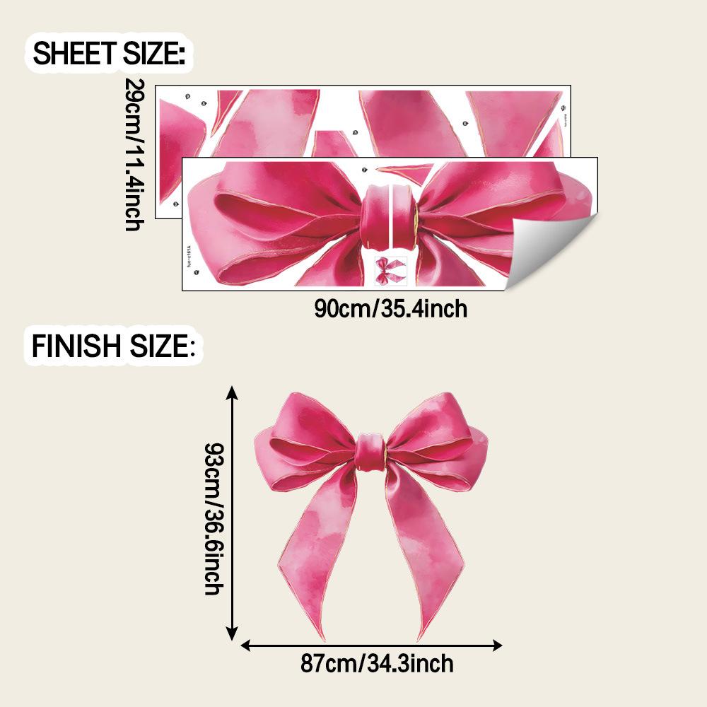 Креативная розовая ленточка Декоративная настенная наклейка для детской комнаты
