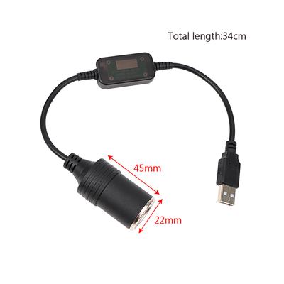 Adattatore convertitore Controller cablato USB da 5 V a 12 V Adattatore connettore Accessori interni auto Presa cavo caricabatterie