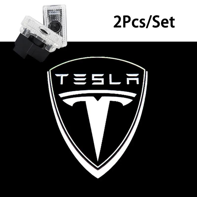 

Car Sticker 2025 New Tesla Car Door Wireless Welcome Light LED HD Projector Lamp Decoration for Tesla Model 3 Highland 2023 Mod