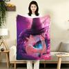 1PC Kpop Demon Hunters Patterned Flannel Blanket Suitable For All Seasons For Home Decor Warmth And Comfort Gifts Holiday Present