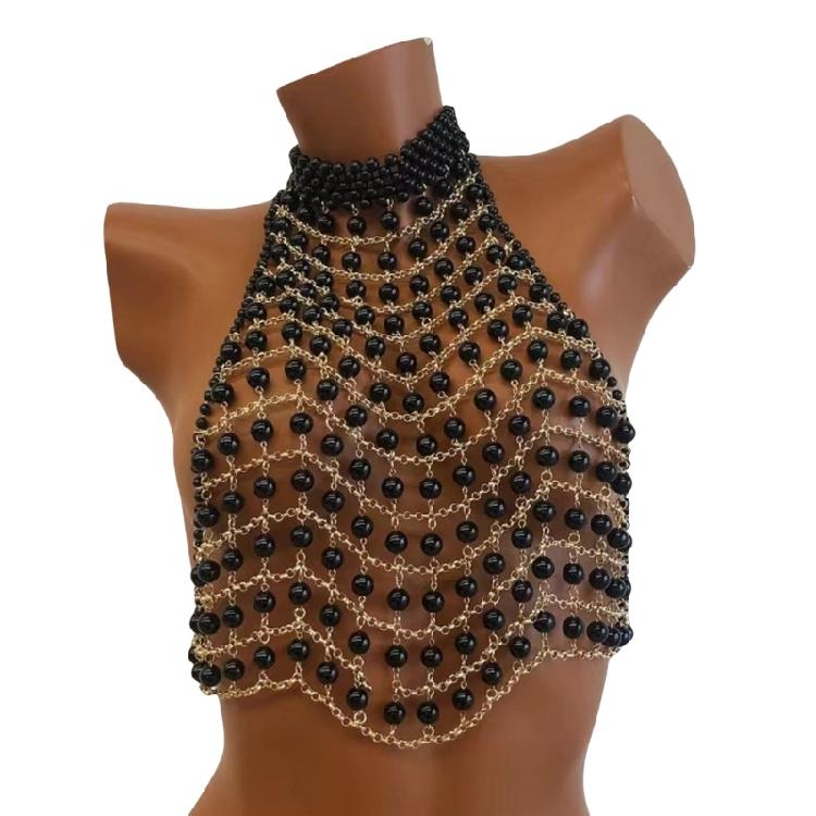 

Sophisticated Pearls Body Chain Lingerie Versatile Chest Jewelry Accessory Portable for Parties and Date Nights