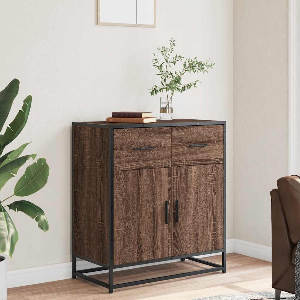 Sideboard Brown Oak Effect 68 x 35 x 76 cm Engineered Wood