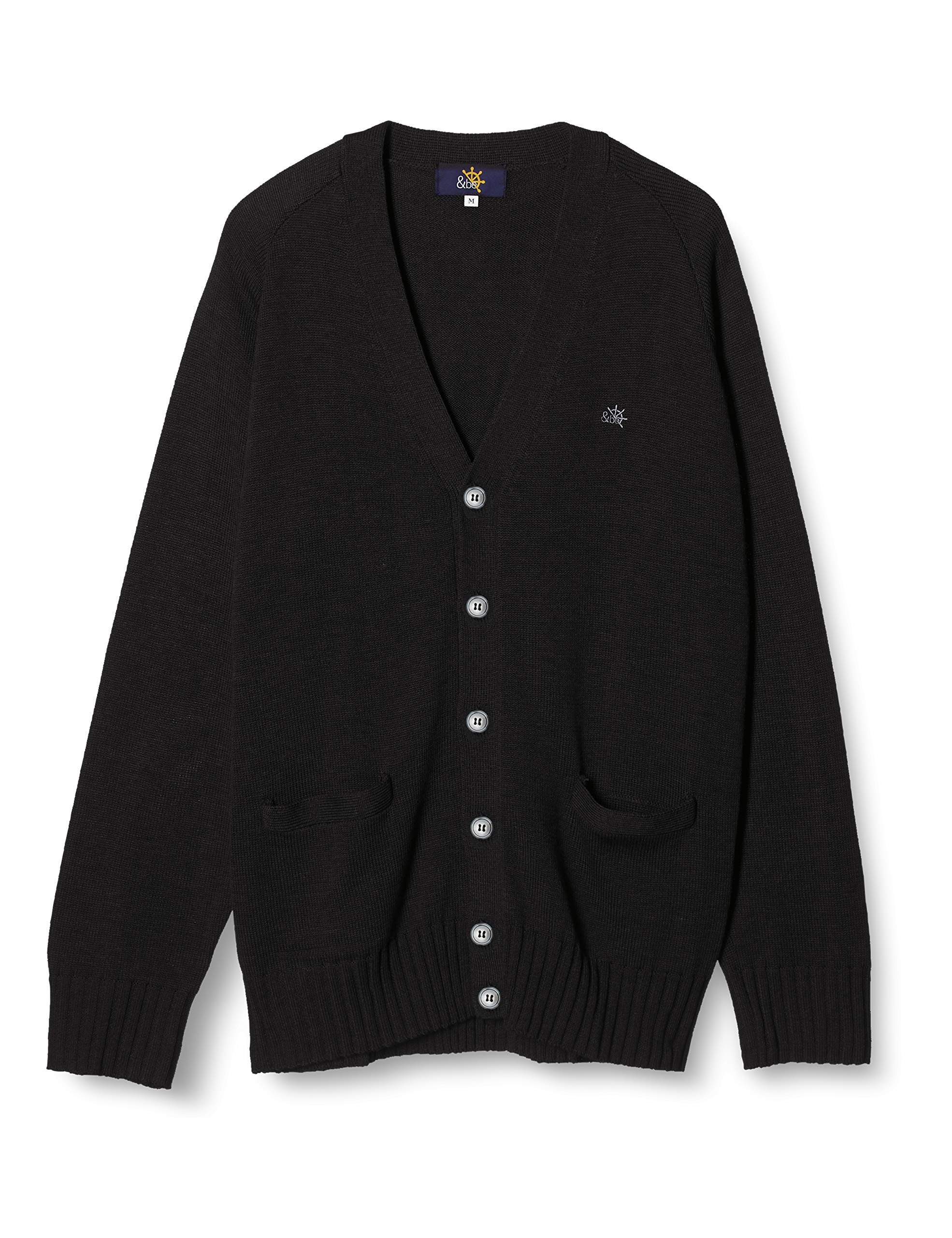 

Кардиган Amby из смесового хлопка, машинная стирка, 8 петель, черный, размер S, плотность вязки, вышивка, 2690009, серый,