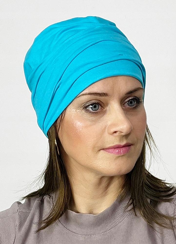 Turban Iryda Bambus Turkus Czapka Gotowa Podwójna Także Po Chemioterapii