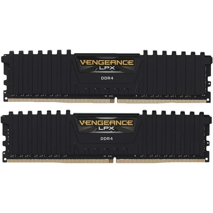 Mémoire RAM - CORSAIR - Vengeance DDR4 - 16GB 2x8GB DIMM - 3200 MHz - 1.35V - Noir (CMK16GX4M2Z3200C)
