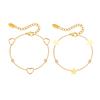 Wind Ladies Jewelry Stainless Steel Heart Inlaid Butterfly Flower Bracelet Necklace, Niche Delicate Clavicle Chain 2536