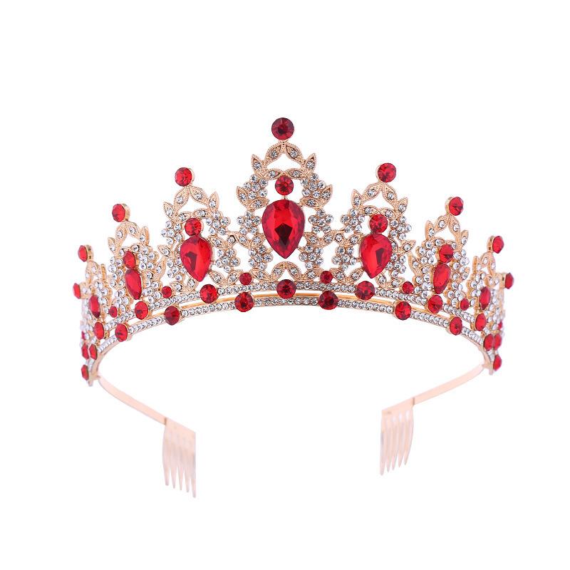 European and American Bridal Crown Tiara Alloy Crystal Wedding Hair Accessories Crown Birthday Party Headband Jewelry