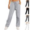 Women's Winter Sweatpants Solid Color Casual Pants Women's Fleece Sweatpants Wide Leg Straight Pants