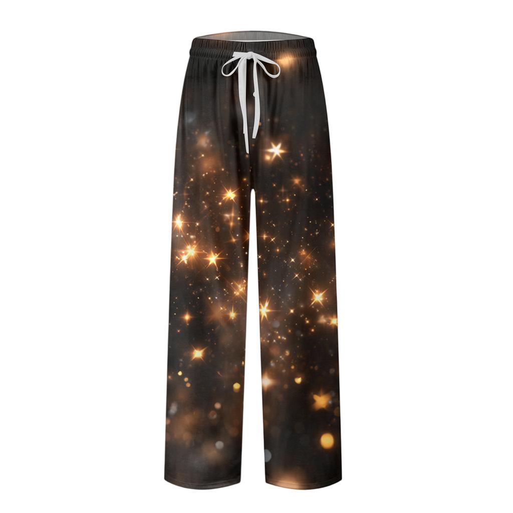Men's Knitted Fashion Print Pocket Casual Pants Pajama Pants