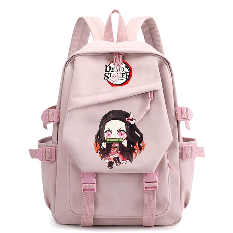 Anime Demon Slayer Ryggsekk Back To Schoolbag for Boy Girl Bookbag for Kid Gaver Menn Dame Reisebag Stor kapasitet ryggsekk