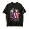 I Love My Cat Cute Heart Paw Print Casual Top Pure Cotton T-shirt