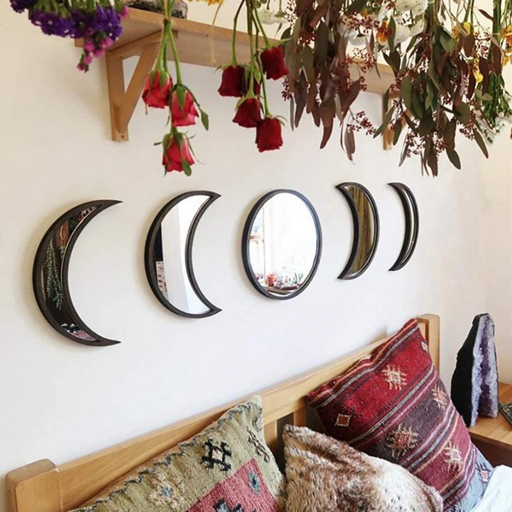 5 Pieces Set Wall Decorative Mirror Scandinavian Style Acrylic Wall Decor Living Room