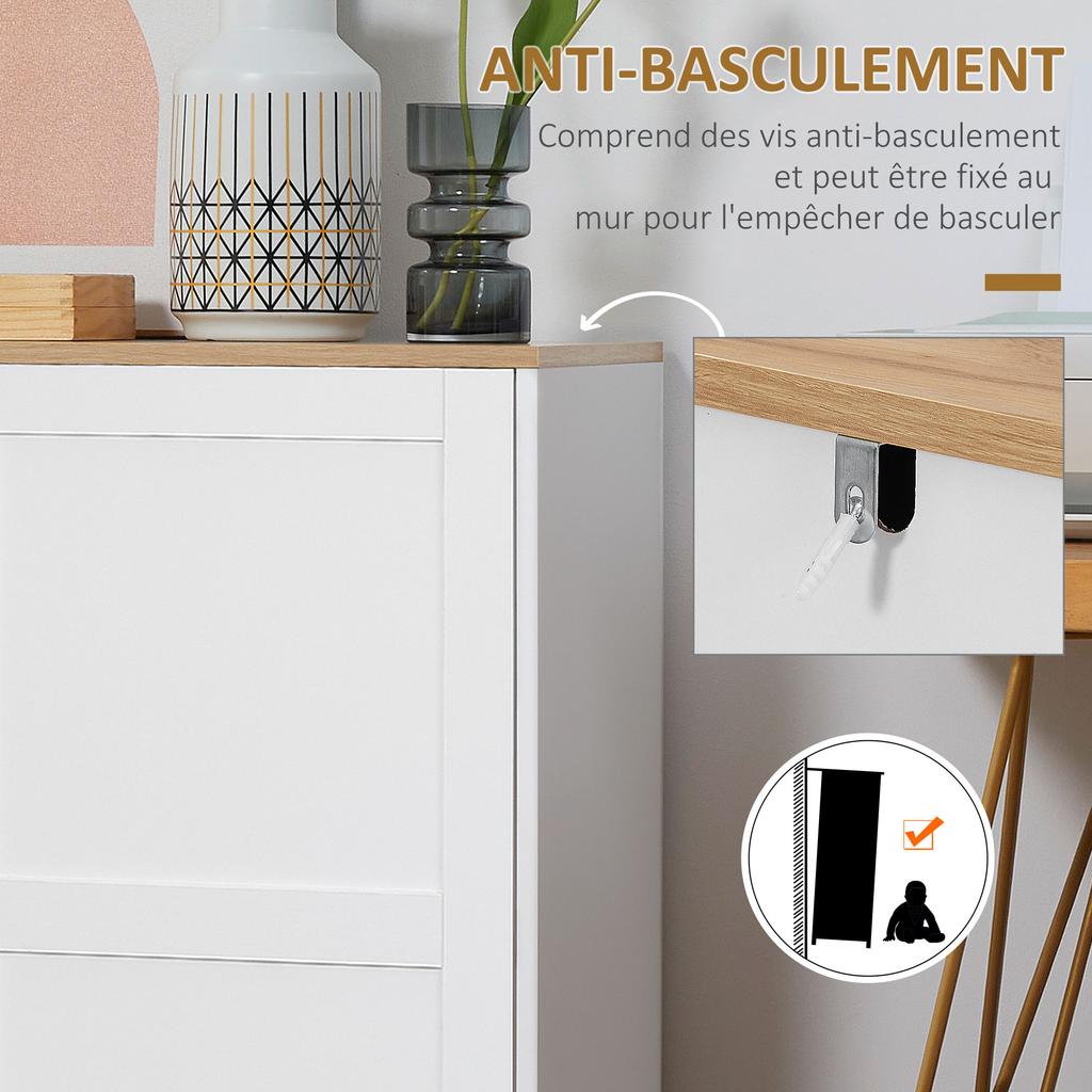 Armadio Dispensa da Cucina con 2 Ante e 2 Ripiani Regolabili 90 x 39,5 x 88 cm