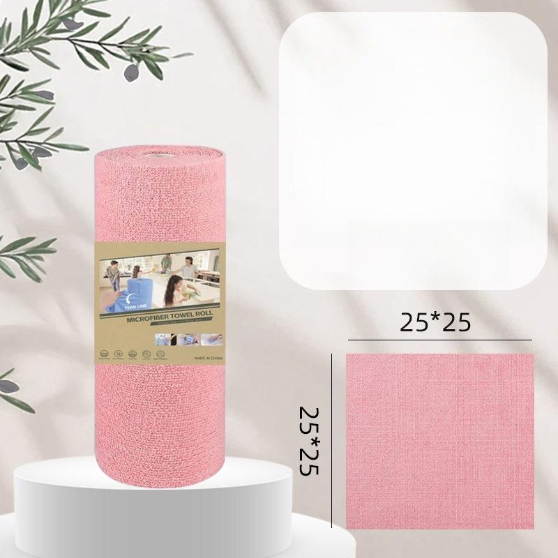 20pcs Cleaning Cloth Roll,Tear Away Reusable Paper Towels Pink, Commercial Shop Rags, Microfiber Towels for Cars, Lint Free Cleaning Rags for Kitchen
