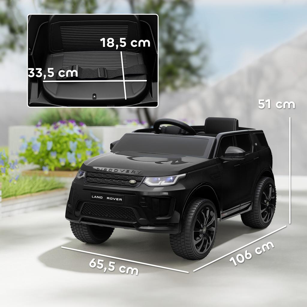 Auto Elettrica per Bambini, Veicolo per Bambini da 12V con Telecomando, Luci LED, Musica e Clacson, 3-6 Anni, Nero