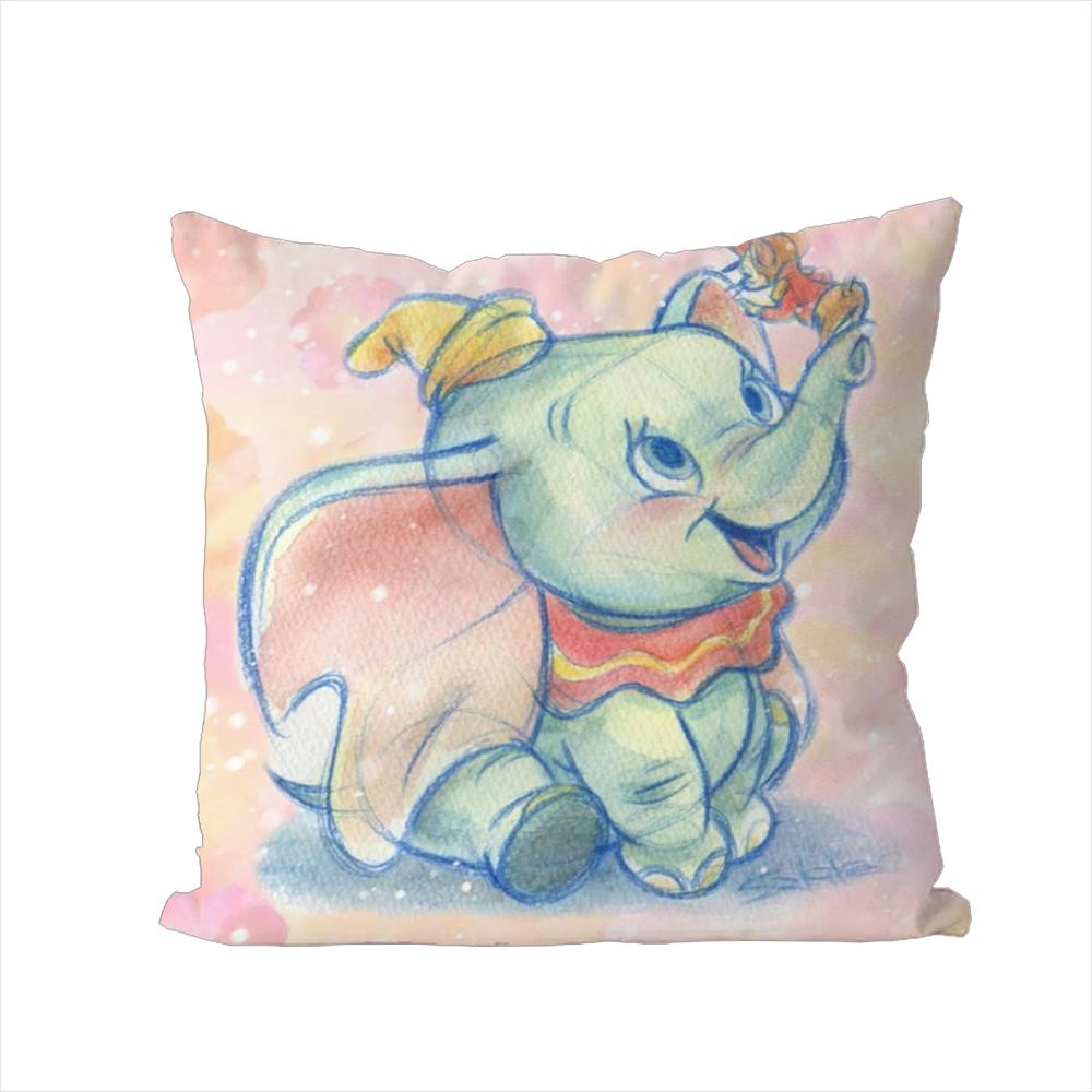 DDumbo Pillow Case For Car Sofa Decorative Home Doublesided Print Plush Square Throw Pillow Cushion Cover
