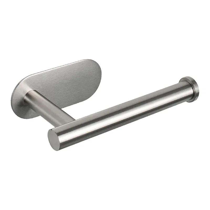 

Two Colors Wall-mounted No Drilling Stainless Steel Towel Rack Bathroom Pendant Bath Towel Rack Bathroom Paper Towel Racks