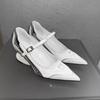 Fashion Heels Women Shoes Special Heel Spliced Heels Women Fashion Shallow Mouth Bow Non-Slip Mary Jane Single Shoes for Women High Heel