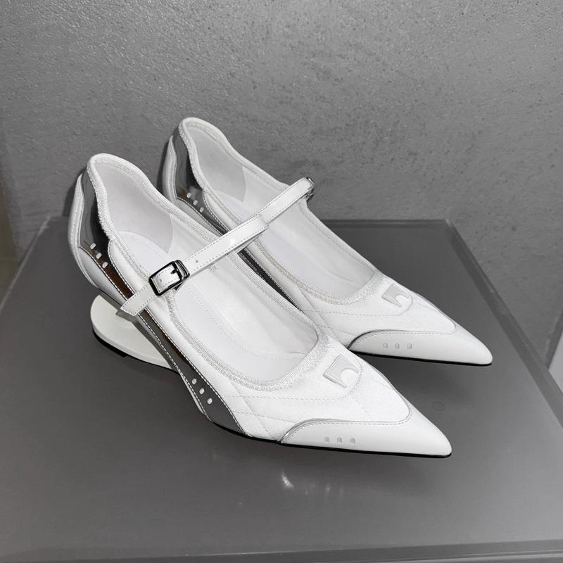 Fashion Heels Women Shoes Special Heel Spliced Heels Women Fashion Shallow Mouth Bow Non-Slip Mary Jane Single Shoes for Women High Heel