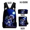 Fashion Novelty When They Cry Higurashi 3D Print 3pcs/Set School Bags Laptop Daypack Backpack Inclined Shoulder Bag Pencil Case