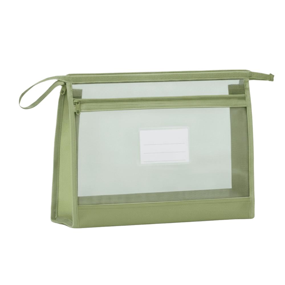 Transparent Students Organizer Bag Double Layer Subject File Bag  School Storage
