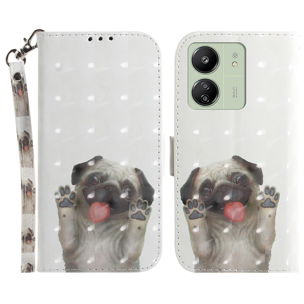 For Xiaomi Redmi 13C 4G/13C 5G/Poco C65 4G/Poco M6 5G/13R 5G Cell Phone Case 3D Pattern Wallet Cover