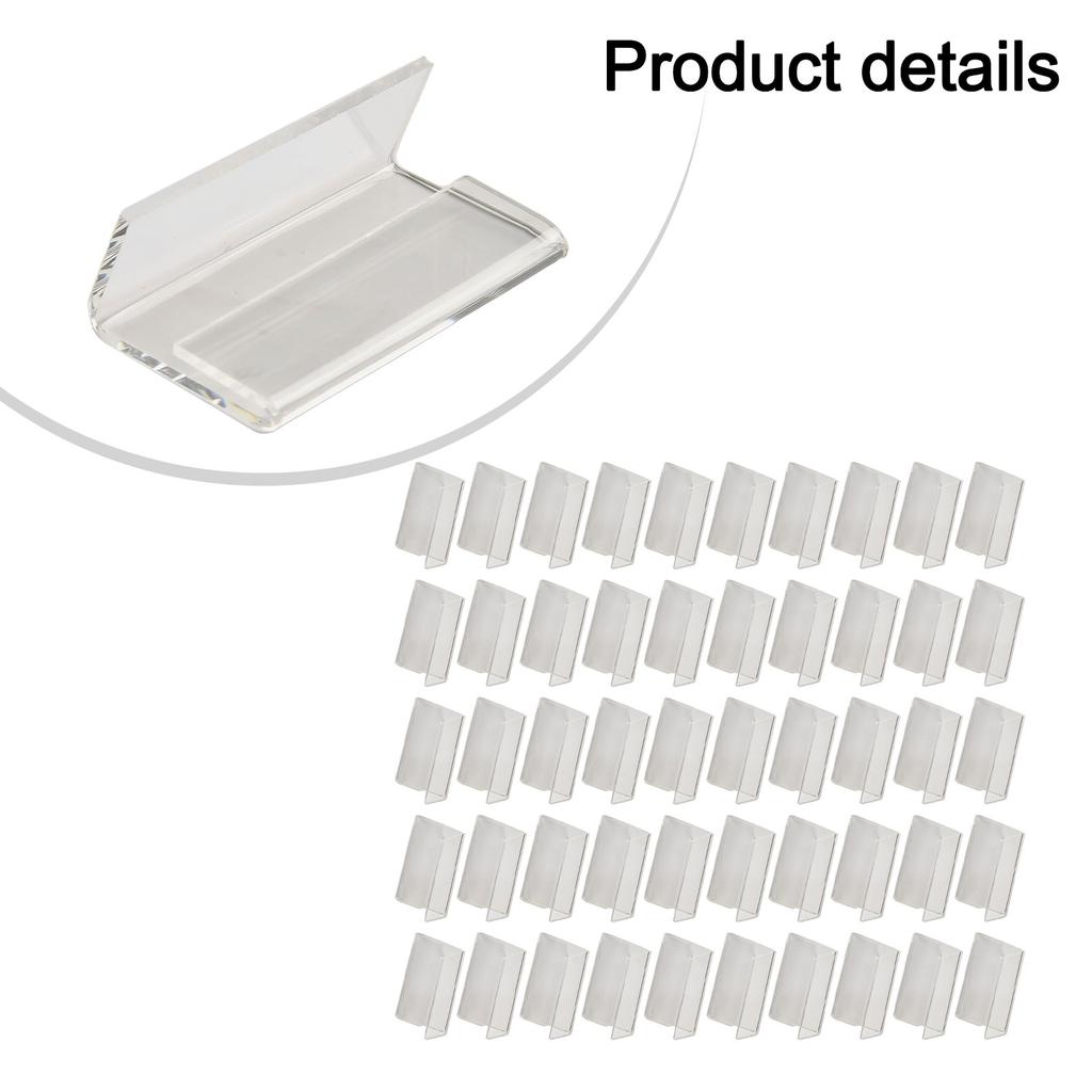 40 Stück Klare Acryl-Displayständer 2x4cm für Etiketten, Visitenkarten und Kleine Schilder Geeignet für Einzelhandel und Büro