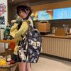 Schoolbag, Korean Style INS Minimalist Casual Girl, Cute Cartoon High-value Printed School Bag, Campus Versatile Backpack, Double Shoulder Bag