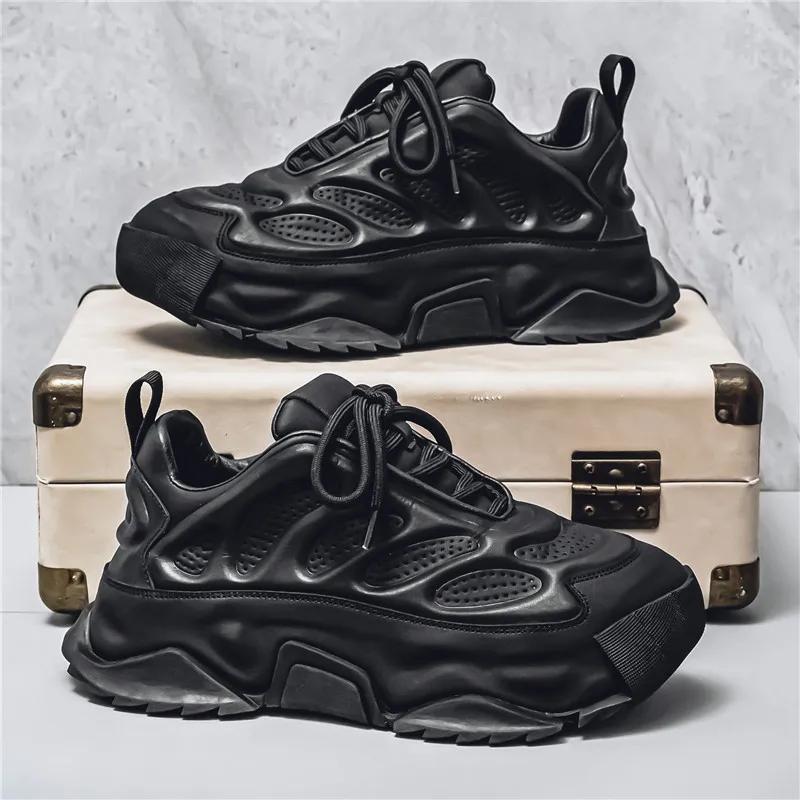 Pantofi de sport gros, mărime mare 45 46, bărbați, pantofi sport de designer, modă, ocazional, piele, respirabil, pantofi cu platformă plată.