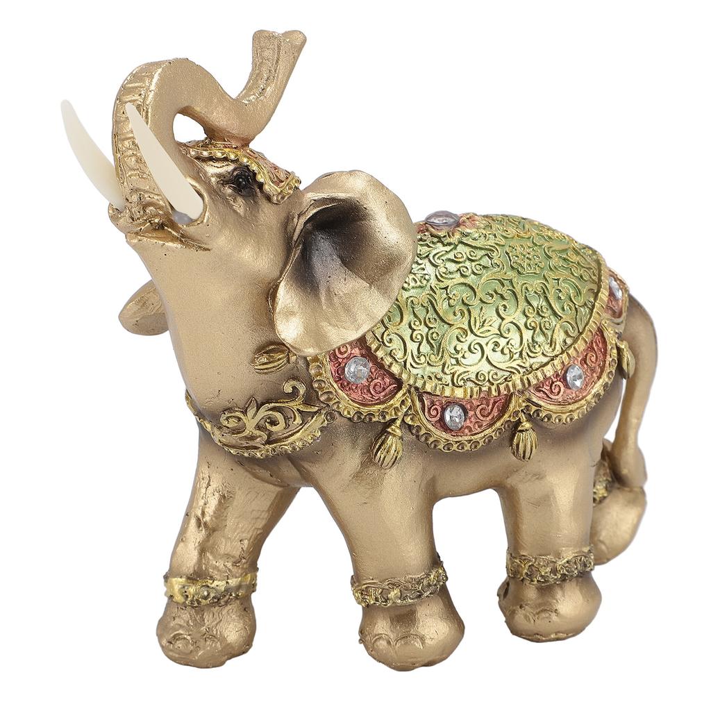Elephant Statue Wealth Lucky Feng Shui Elephant Figurine Home Decor House Warming Present TV Cabinet Entryway