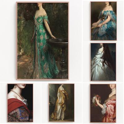 Ritratto d'arte alterato Poster Ragazza classica Stampe Pittura a olio antica Pittura su tela Casa Camera da letto Soggiorno Galleria Decor
