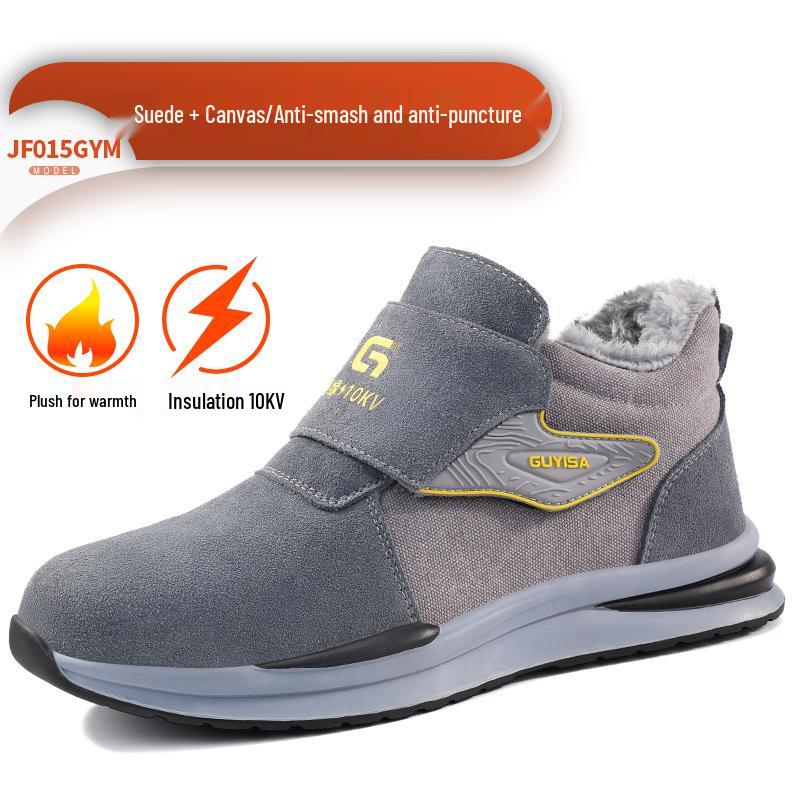 Pánská bezpečnostní obuv s ocelovou špičkou: Prodyšné, Snadné nazouvání/vyzouvání, Proti nárazu, Proti propíchnutí, Proti jiskrám; Ideální pro stavebnictví a svařování.