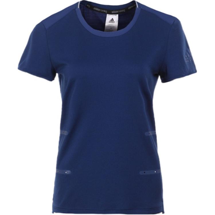 Adidas Sports Series Minimalist Brand Logo Letter Crew Neck Comfortable Short Sleeve T-Shirt Women T-Shirts Blue S99132 S
