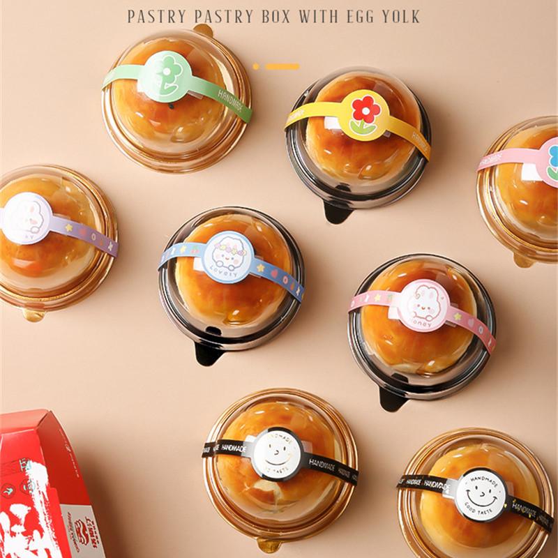 50Pcs Plastic Squre Round Baking Mid Autumn Moon Cake Inner Tray Egg Yolk Pastry Baked Dessert Packaging Boxes