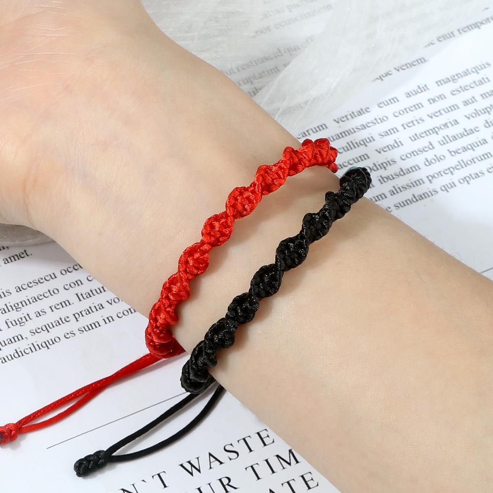 Classic Handmade Braided Bracelets For Women Men Black Red Thread Braid Wristband Charm Bracelet Couple Friendship Jewelry Gifts