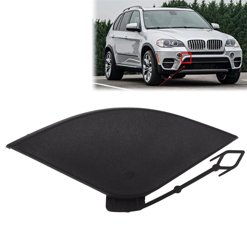 Front Bumper Tow Hook Eye Cap Cover For BMW X5 E70 LCI 2011 2012 2013 OEM 51117222744 Black Plastic Replacement Part