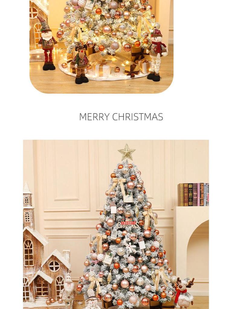 Skandinaviško stiliaus aukštos klasės balto sniego Kalėdų eglutės dekoracijų rinkinys (1.5/1.8/2.1m)