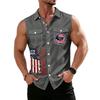 Men's Workwear Lapel Button-Down Vest Shirt - Lightweight Sleeveless Top