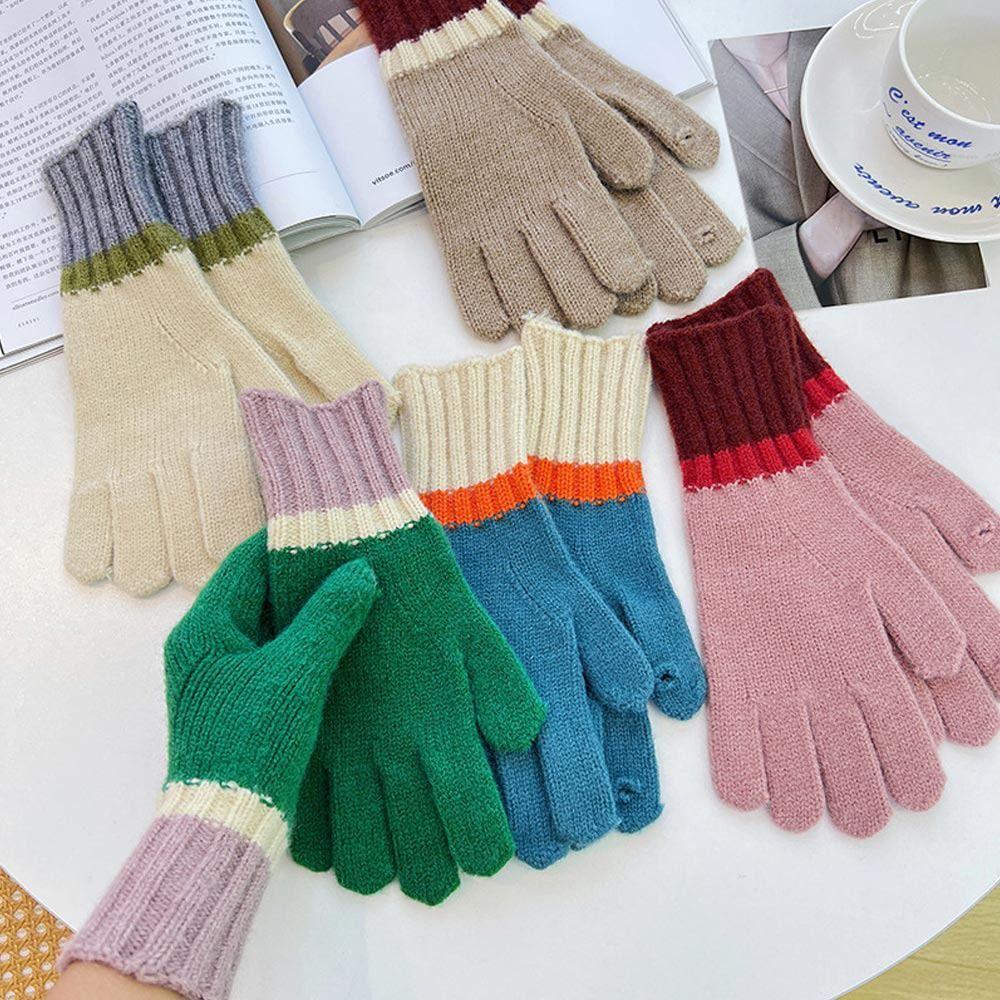 

Женские пэчворк зима теплые перчатки для вождения перчатки на запястье вязаные перчатки теплые варежки