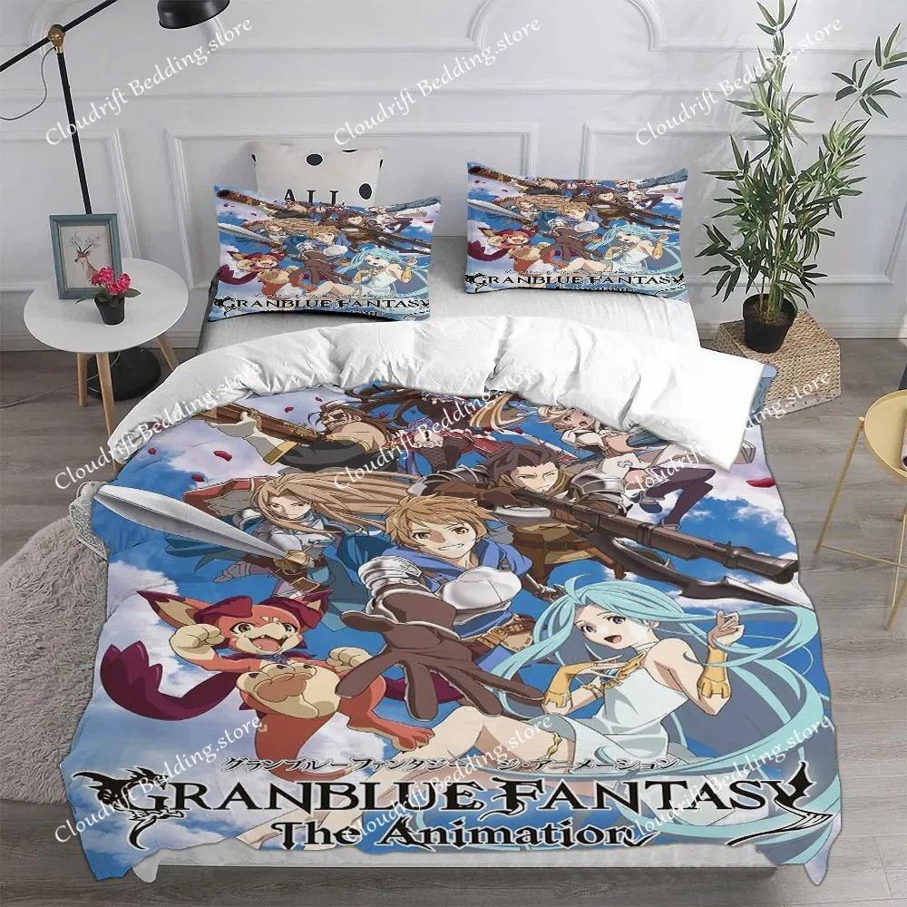 Fashion 3D Game Granblue Fantasy Bedding Sets Comforter Quilt Bed Cover Duvet Cover Pillow Case Sets Kids Adult Size