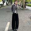 Wide-leg Pants Women's Autumn and Winter New High-waisted Loose Straight-leg Small Casual European Cotton Velvet Pants