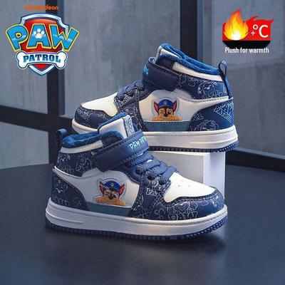 Scarpe invernali alte per bambini Paw Patrol: Sneakers sportive eleganti, foderate in peluche, con suola spessa e antiscivolo, per ragazzi e ragazze.