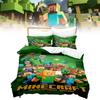 Duvet Minecraft 3d Cover Bedding Set Pillowcase Cartoon Print Single Double