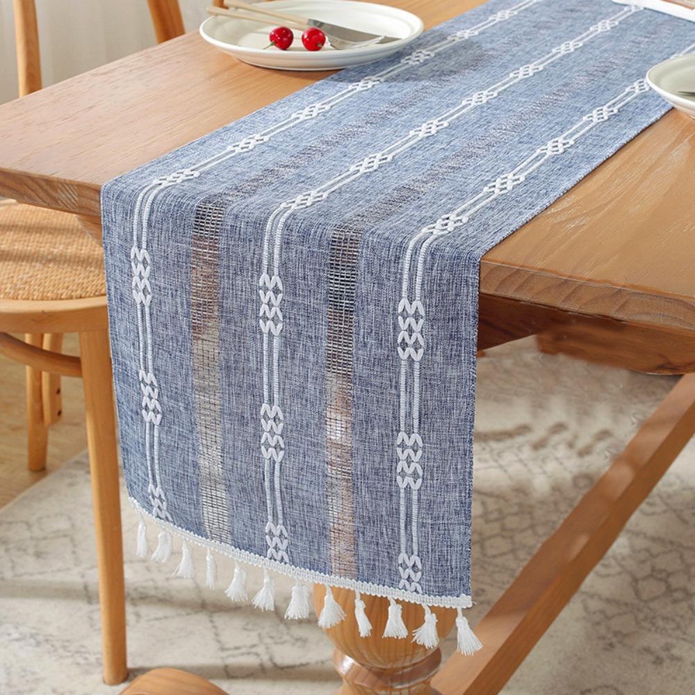Woven Table Cover Nordic Style Tablecloth INS Cotton Linen Table Runner  Table Decor