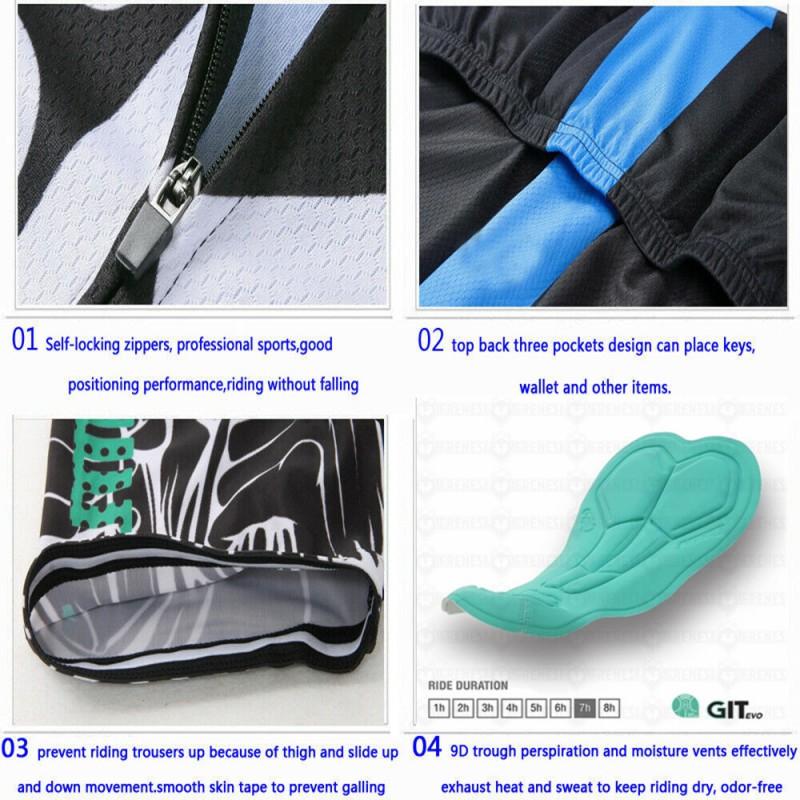 Mens Quick-Dry Cycling Shorts With Suspender Straps Breathable Summer Bike Black Cut Design