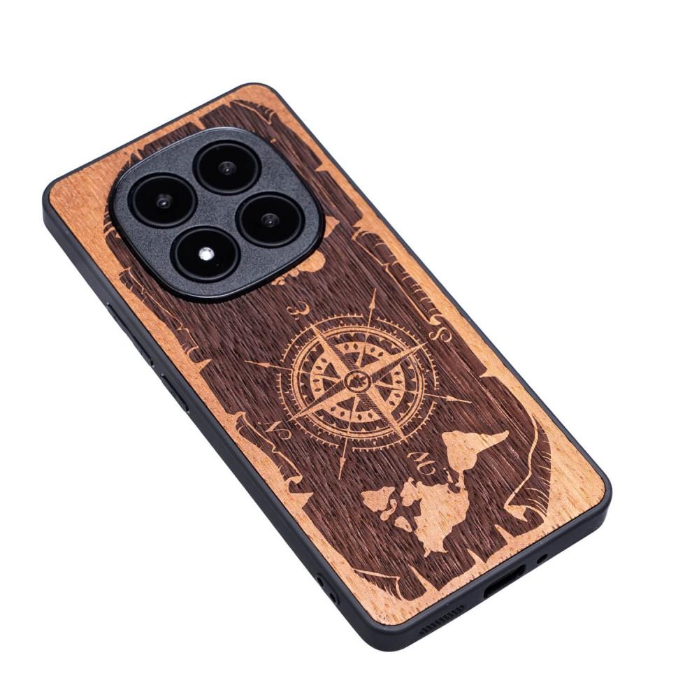Bewood Wooden Case for Xiaomi Redmi Note 14 Pro Plus 5G Wind Rose Merbau