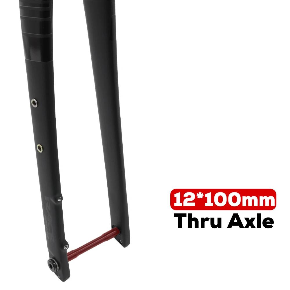 New RACE Carbon Fiber Gravel Front Fork,Half Internal Cable,Straight/Tapered Tube,Max Tire 700C x 45C,Thru Axle 12x100mm Or QR