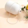 Simple Bead Pearl Choker Necklace Crystal Leaf Tassel Chain Necklace For Women Fashion Sex Jewelry Prom Accessories