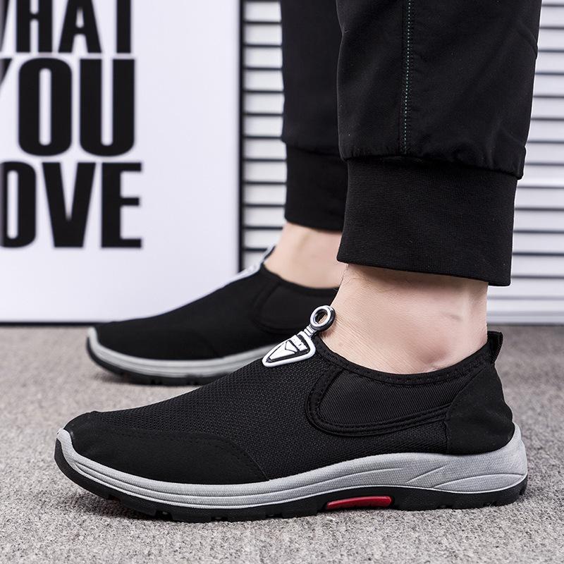 Spring Autumn New Trendy Men'S Shoes Texture Breathable Casual Footwear Outdoor Non Slip Walking Shoe Fashion Comfortable Flat