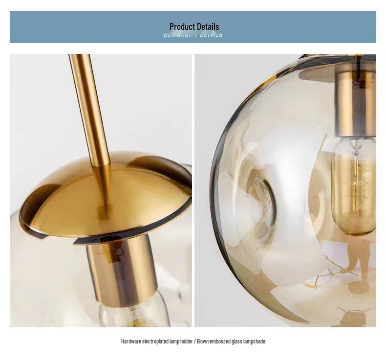 Modern Nordic Glass Pendant Light for Coffee Shop or Bedroom